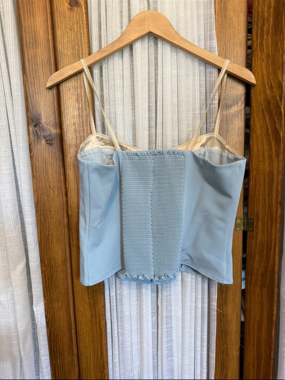 Light Blue Satin-Trim Camisole Top - Picture 2 of 3